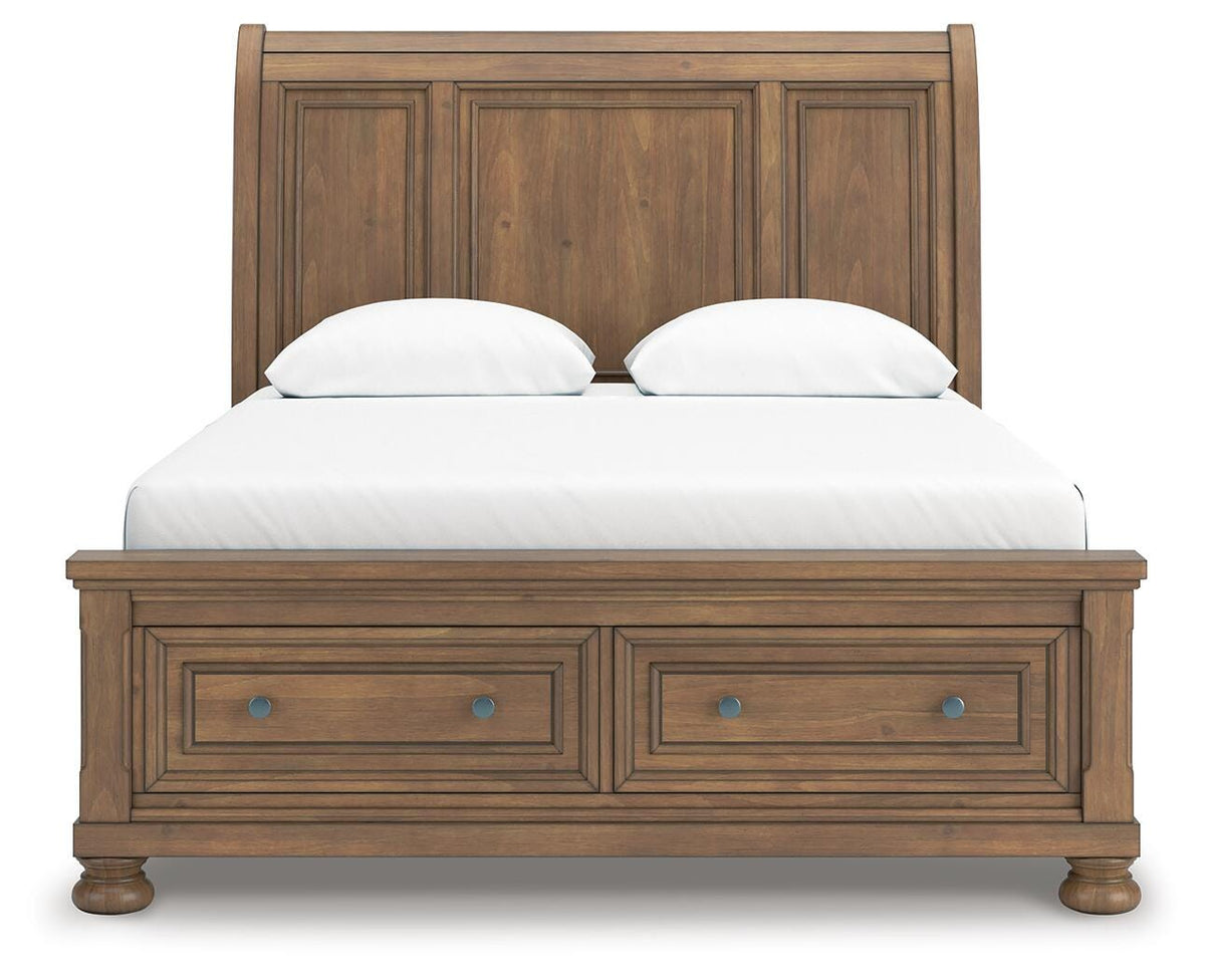 Feddinger Queen Sleigh Storage Bed, Dresser and Mirror Signature Design by Ashley® Bedroom