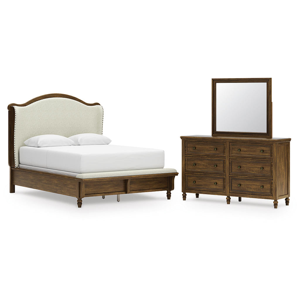 Sturlayne Queen Upholstered Panel Bed, Dresser and Mirror Benchcraft® Uncategorized