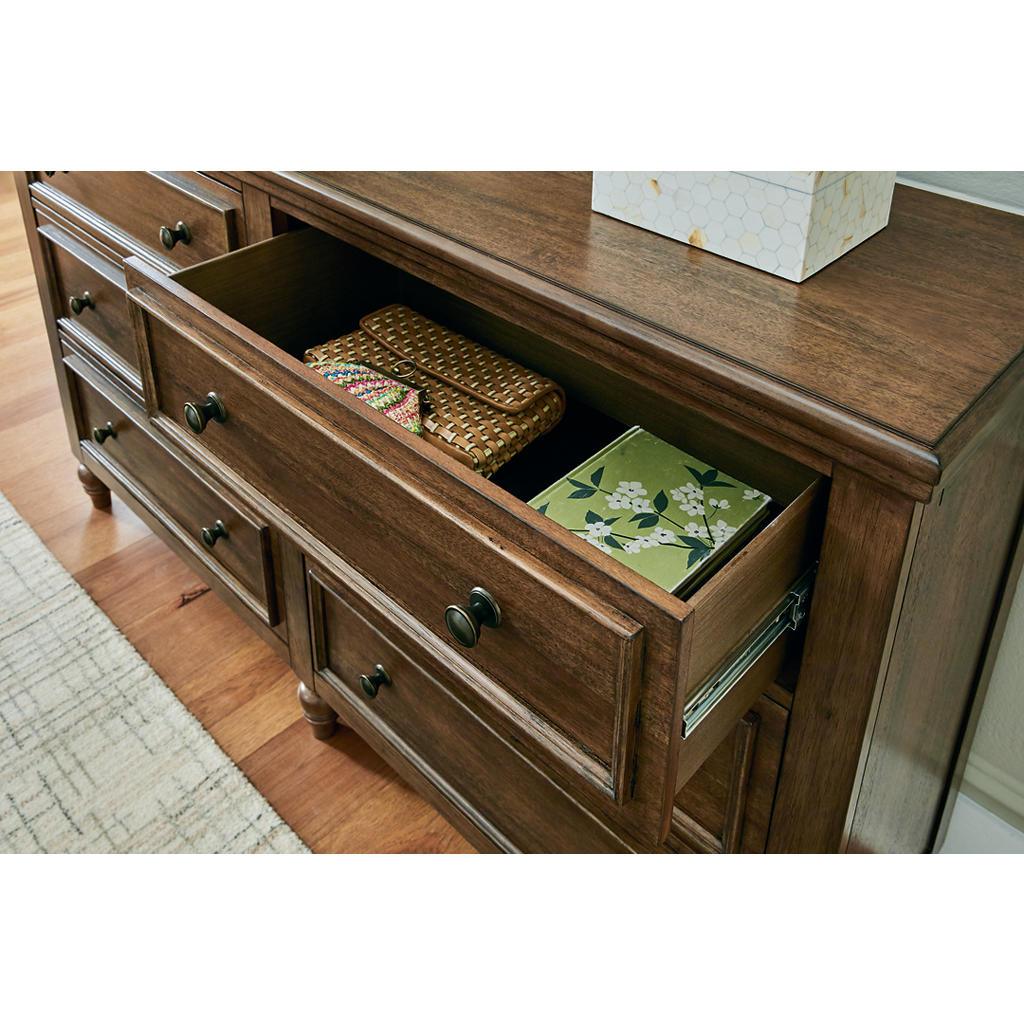 Sturlayne Dresser and Mirror Set — Warm Brown Benchcraft® Bedroom