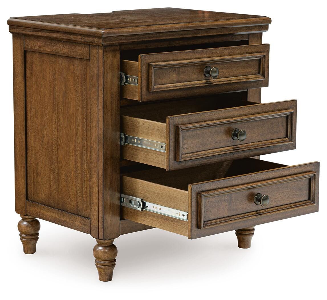 Sturlayne King Upholstered Panel Bed, Dresser and 2 Nightstands