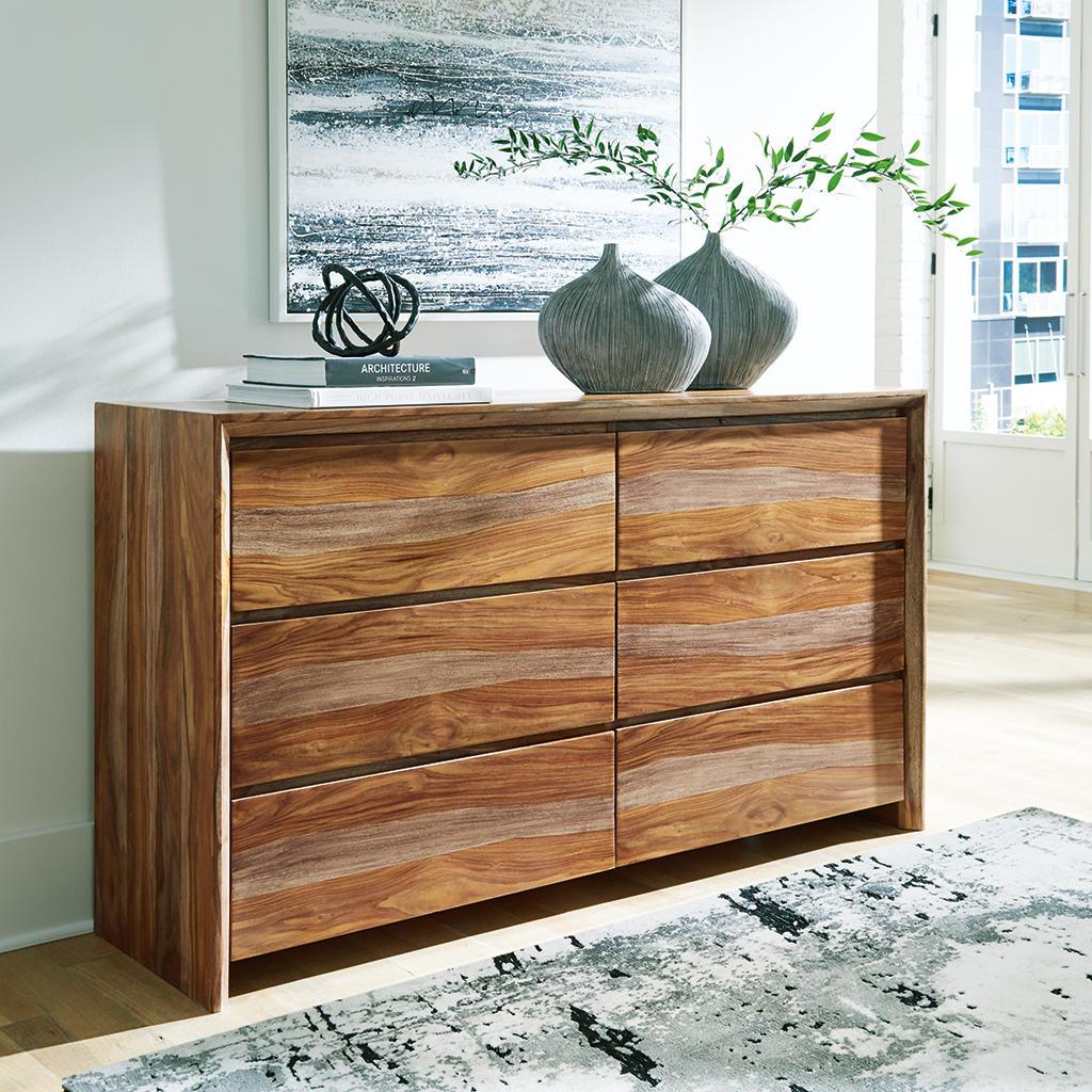 Dressonni Dresser — Sheesham, 6 Drawer Signature Design by Ashley® Bedroom
