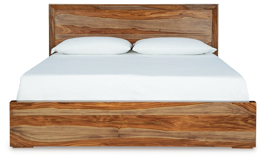 Dressonni California King Panel Bed, Dresser and Mirror