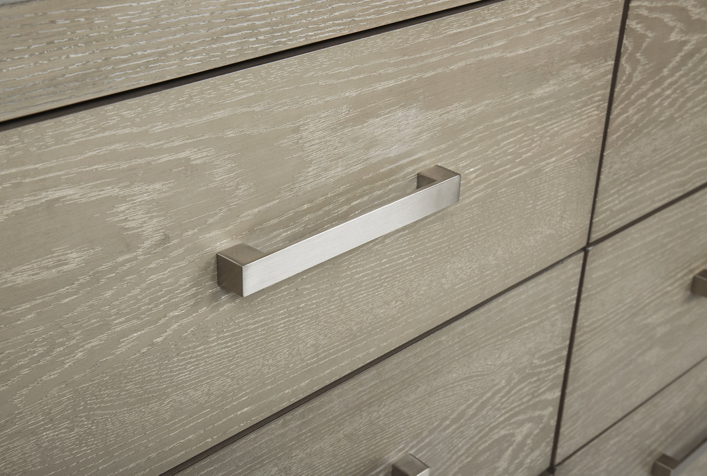 Fawnburg King Panel Bed with Storage, Dresser and Mirror