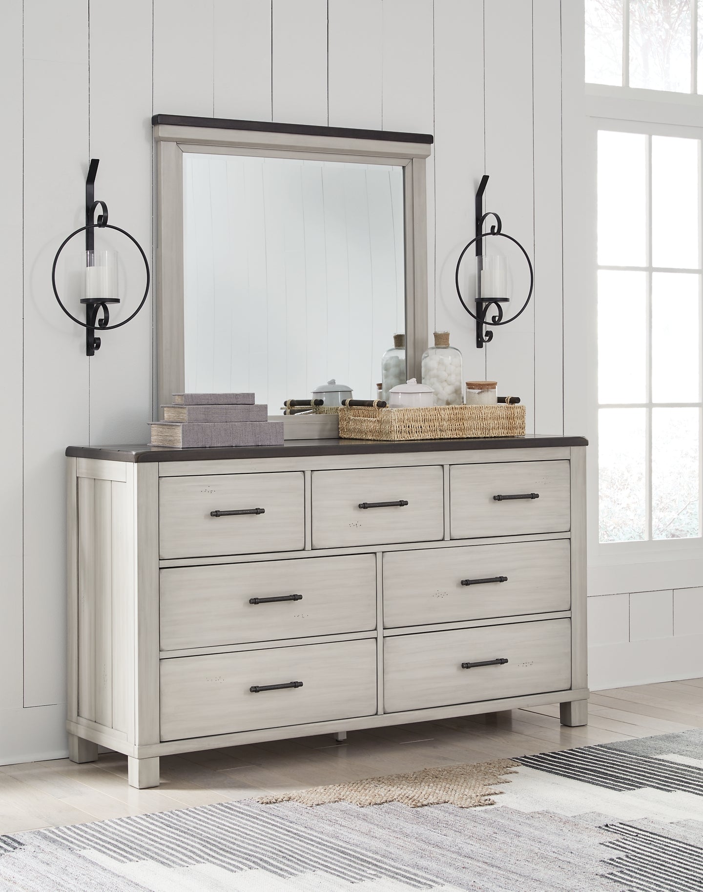 Darborn King Panel Bed, Dresser and Mirror