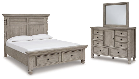 Harrastone King Panel Bed, Dresser and Mirror