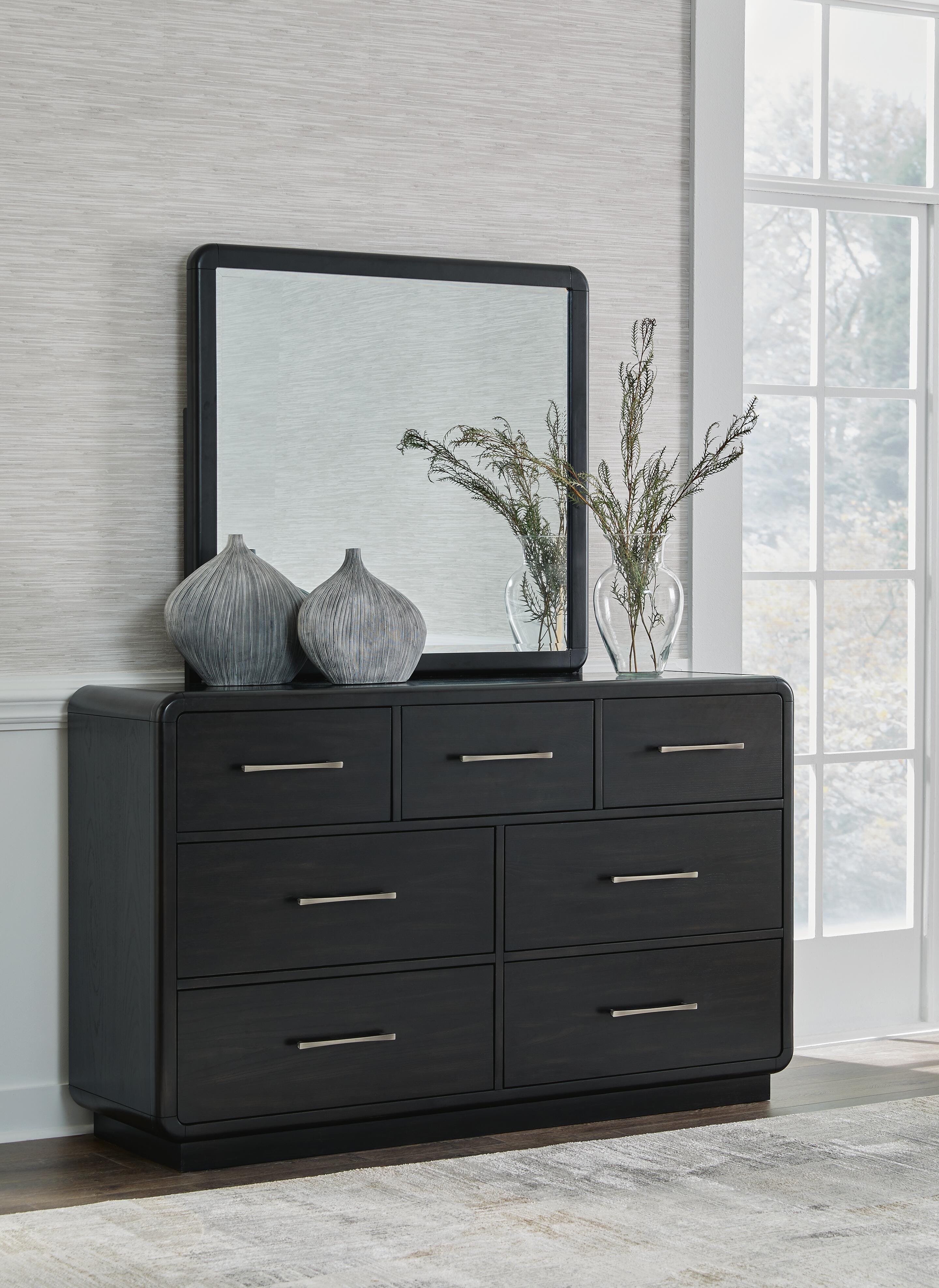 Rowanbeck Queen Upholstered Bed, Dresser, Mirror and Nightstand Signature Design by Ashley® Bedroom