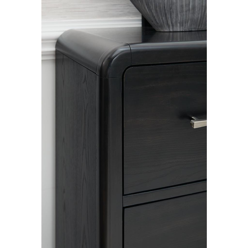 Rowanbeck Dresser and Mirror Set — Art Deco Black Signature Design by Ashley® Bedroom