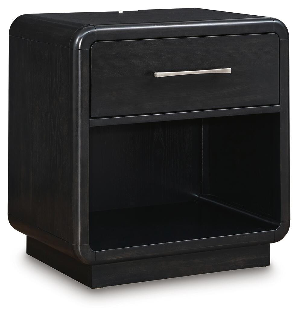 Rowanbeck Queen Upholstered Bed, Dresser, Mirror and Nightstand Signature Design by Ashley® Bedroom