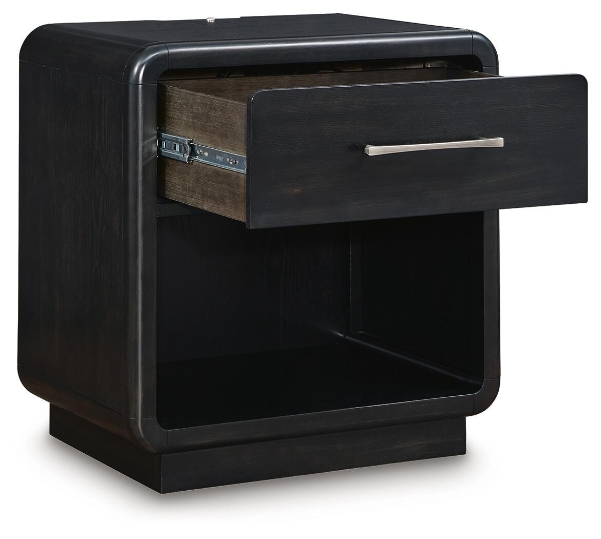 Rowanbeck Queen Upholstered Bed, Dresser, Mirror and Nightstand Signature Design by Ashley® Bedroom