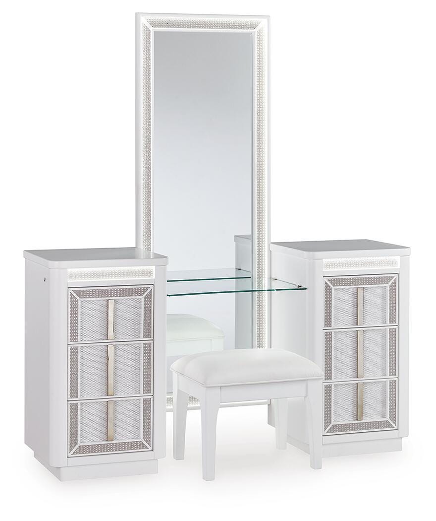 Chalanna Vanity, Mirror and Stool — 3-Piece Set Signature Design by Ashley® Bedroom