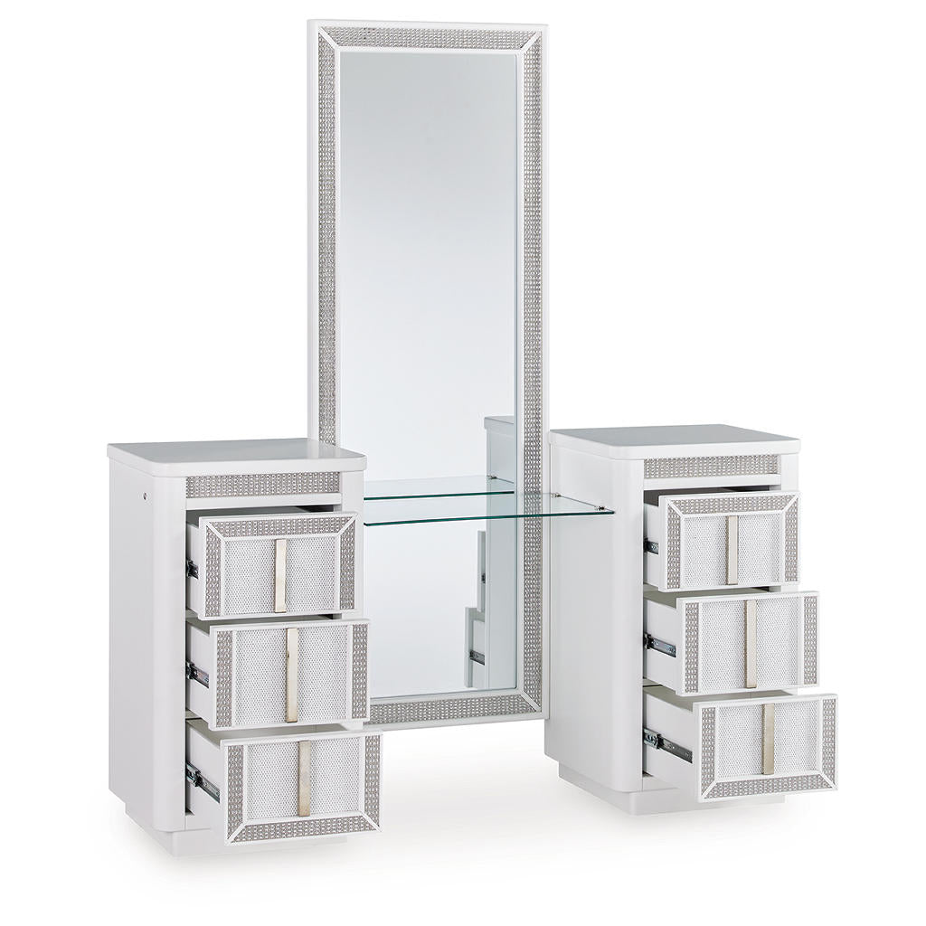 Chalanna Vanity with Mirror Signature Design by Ashley® Bedroom