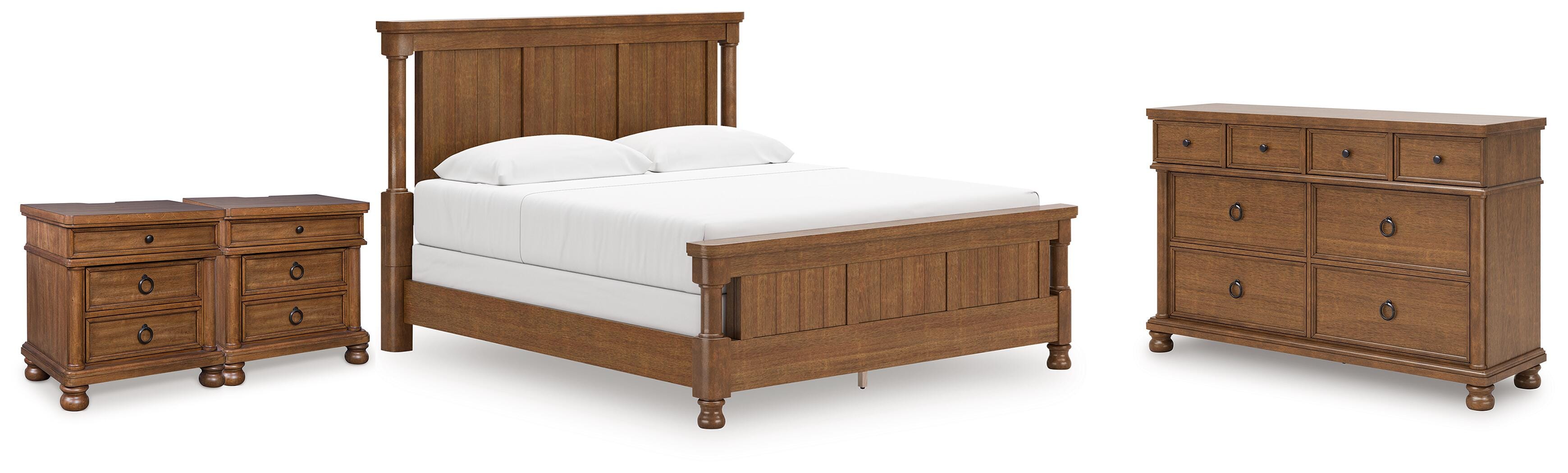 Rowlenstown King Poster Bed, Dresser and 2 Nightstands Signature Design by Ashley® Bedroom