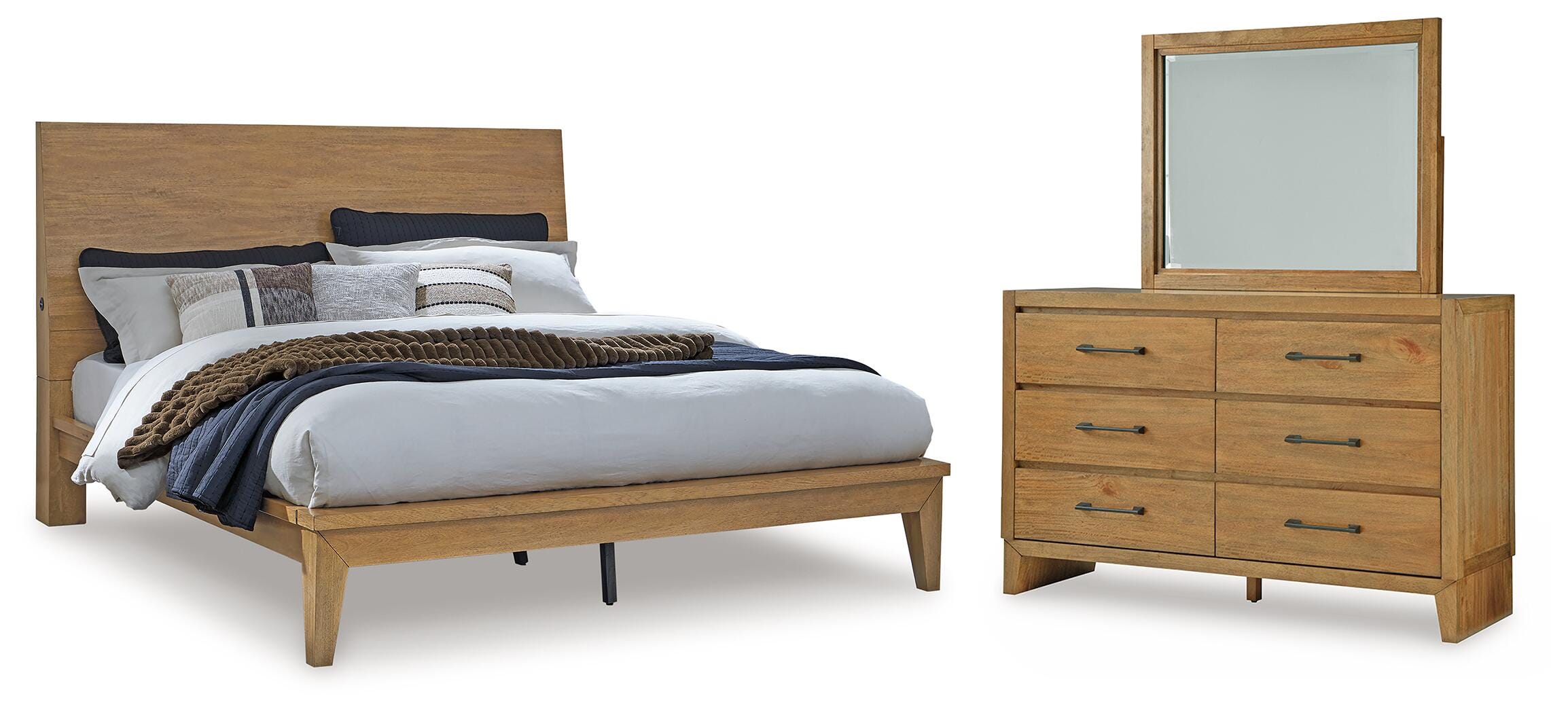 Sherbana Queen Panel Bed, Dresser and Mirror — Bunkie Build Signature Design by Ashley® Bedroom
