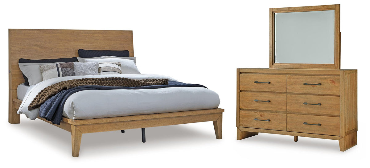 Sherbana Queen Panel Bed, Dresser and Mirror — Bunkie Build Signature Design by Ashley® Bedroom
