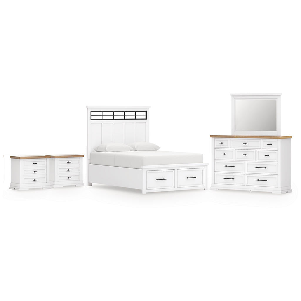 Ashbryn Queen Panel Storage Bed, Dresser, Mirror and 2 Nightstands Benchcraft® Uncategorized