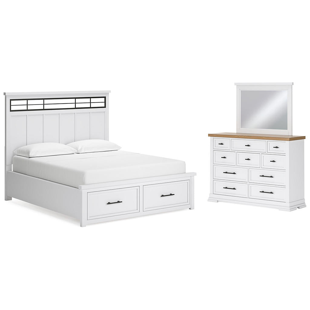 Ashbryn California King Panel Storage Bed, Dresser and Mirror Benchcraft® Uncategorized