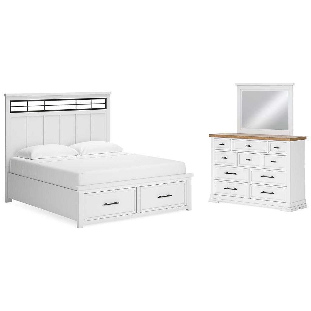 Ashbryn King Bed, Dresser and Mirror — Farmhouse Suite Benchcraft® Uncategorized