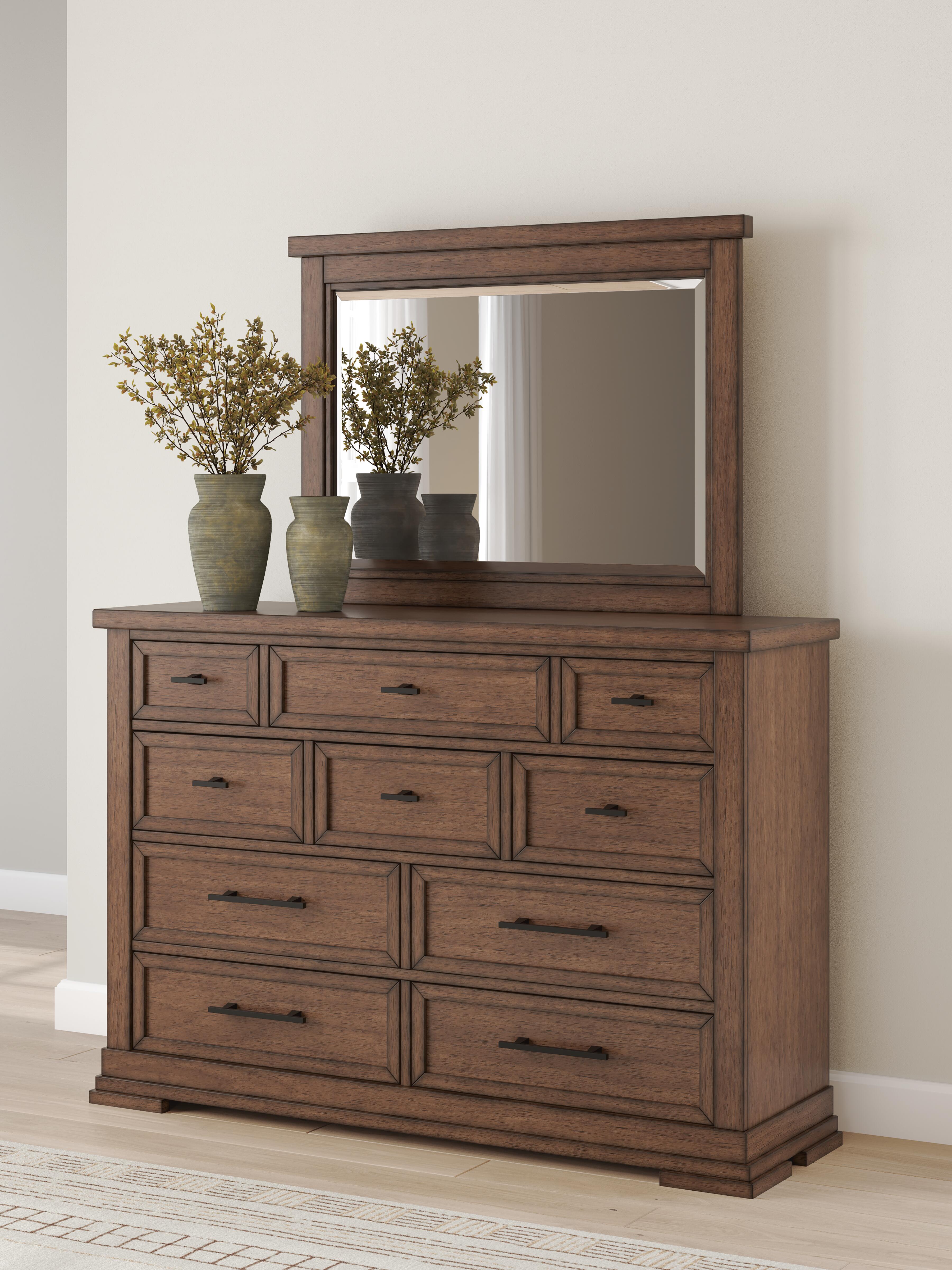 Taffenbrook Queen Panel Storage Bed, Dresser and Mirror