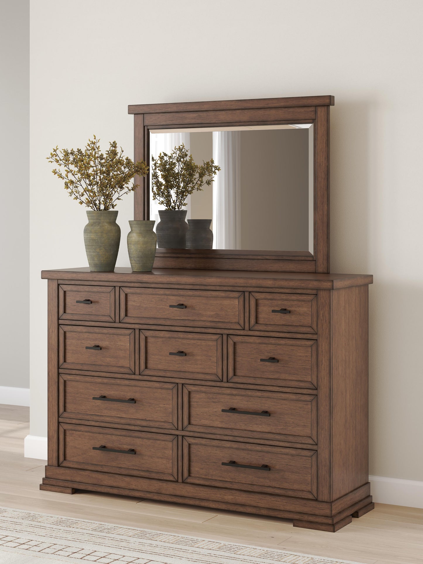 Taffenbrook Queen Panel Storage Bed, Dresser and Mirror