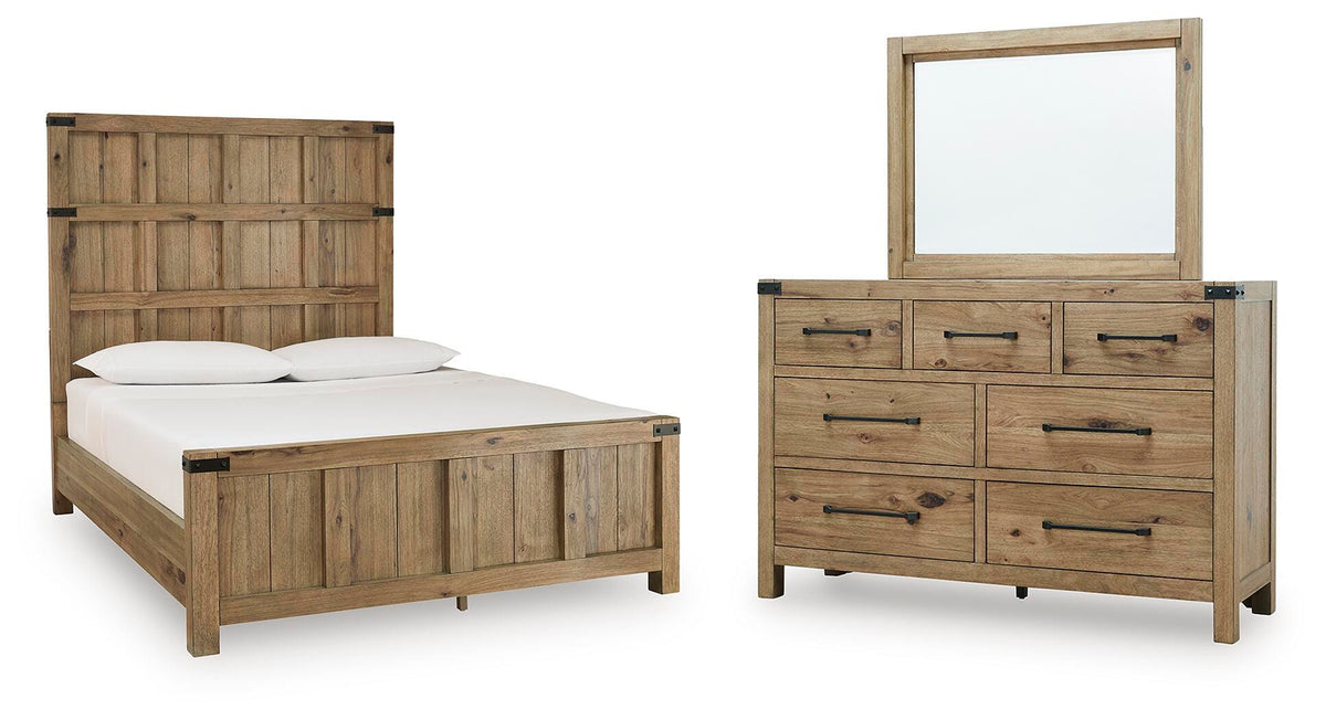 Ridgester Queen Panel Bed, Dresser and Mirror