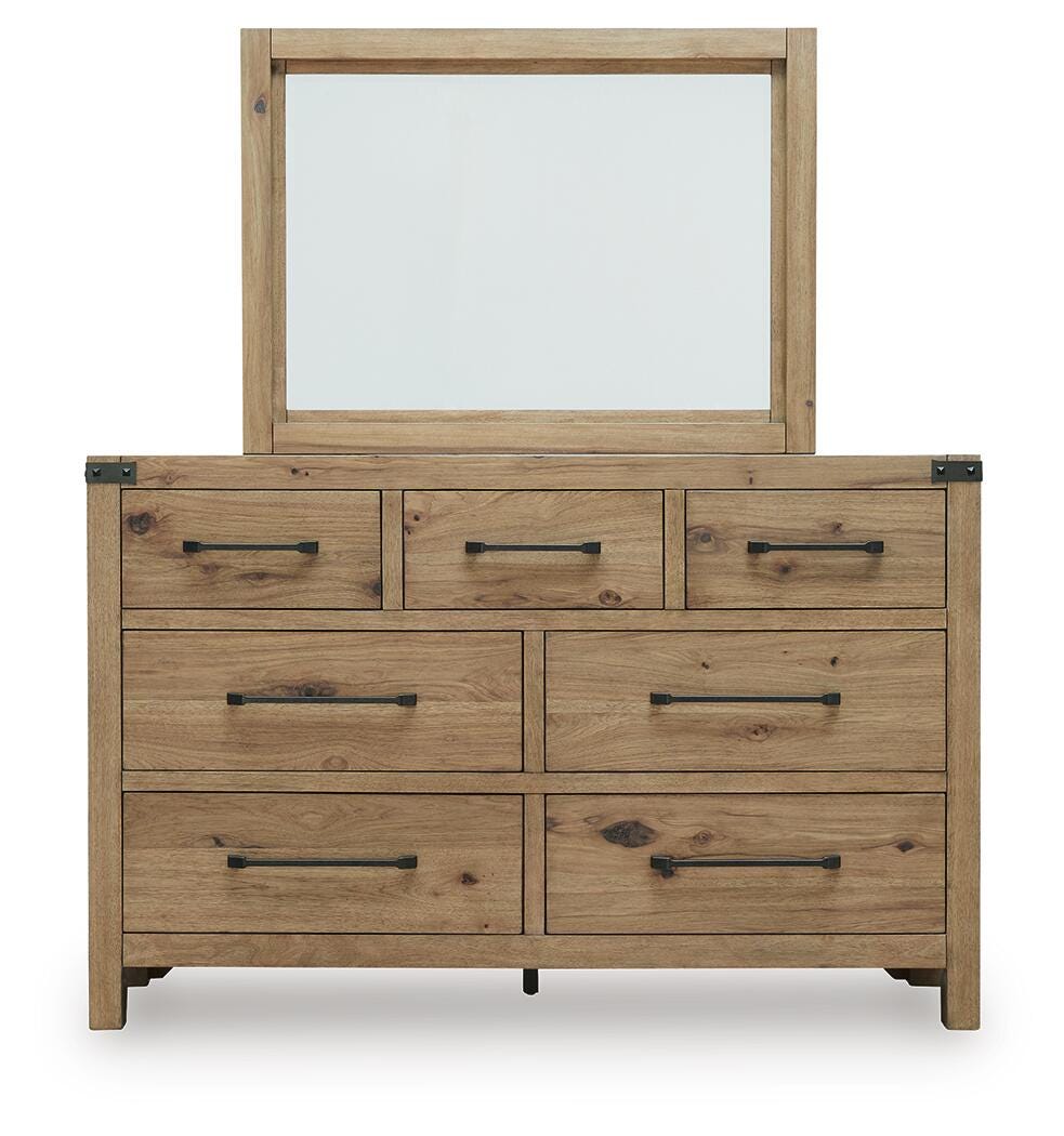 Ridgester Queen Panel Bed, Dresser and Mirror
