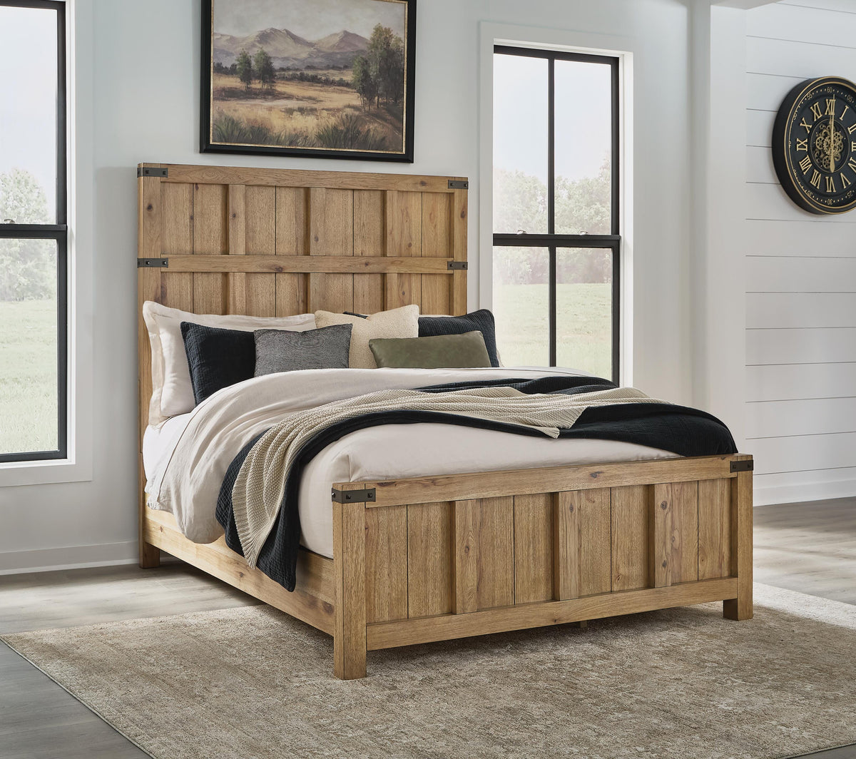 Ridgester Queen Panel Bed, Dresser and Mirror