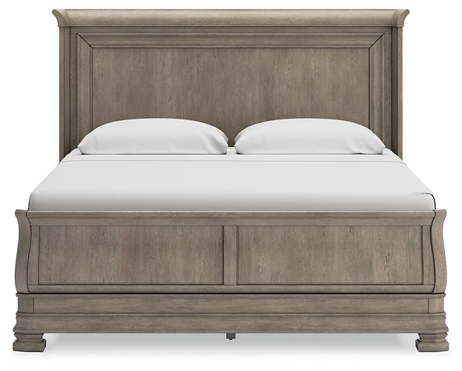 Lexorne California King Sleigh Bed, Dresser and Mirror