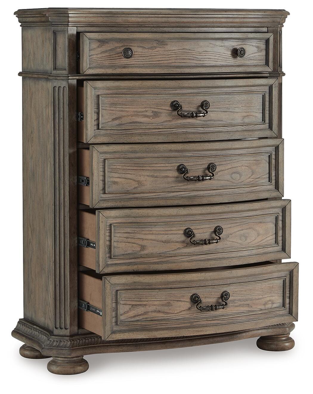Ardenfield King Upholstered Sleigh Bed, Dresser, Mirror, Chest and 2 Nightstands