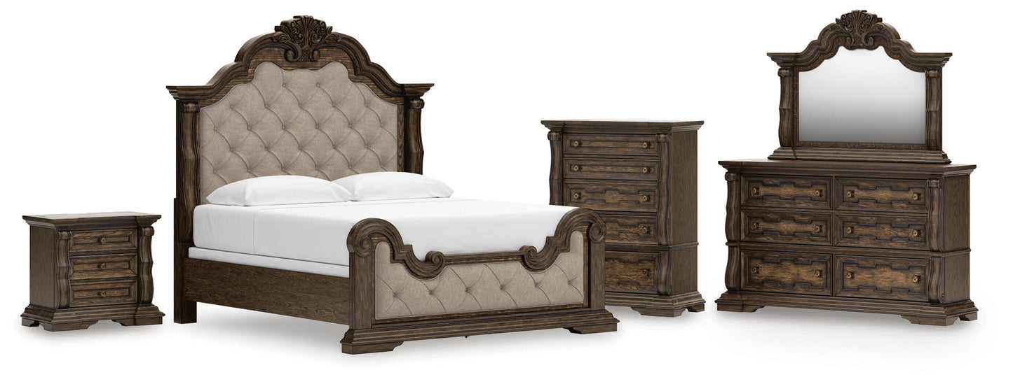 Maylee King Upholstered Bed 5-Piece Set — Chest, Mirror Signature Design by Ashley® Bedroom