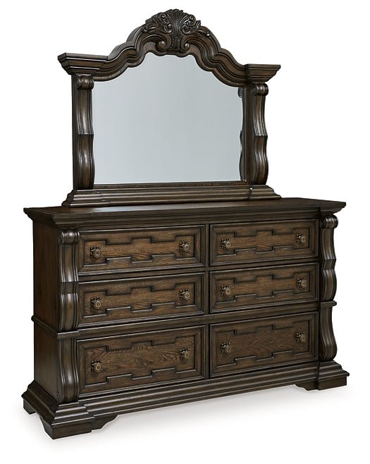 Maylee Queen Canopy Bed, Dresser and Mirror Ashley® Bedroom