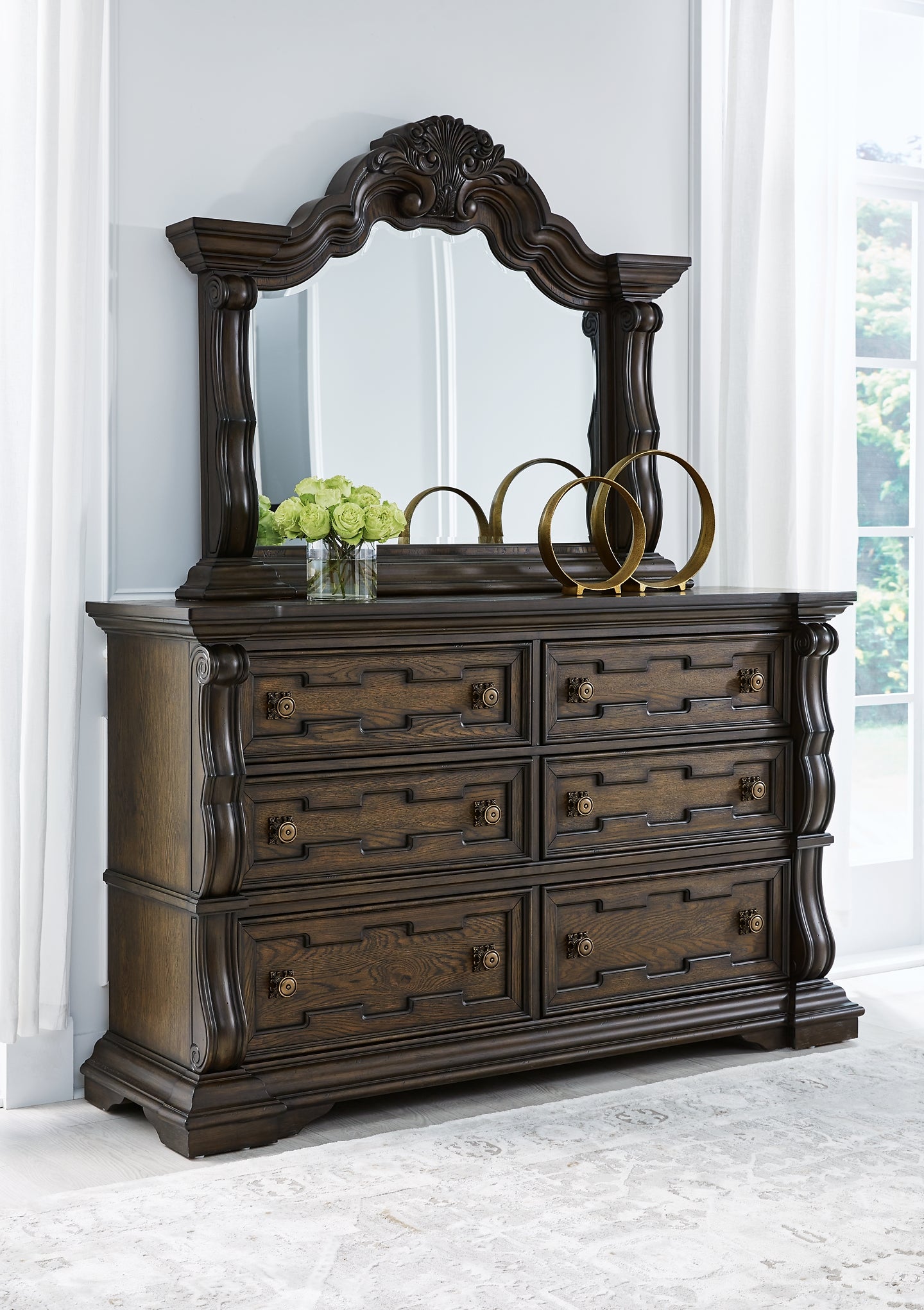 Maylee Queen Canopy Bed, Dresser and Mirror Ashley® Bedroom