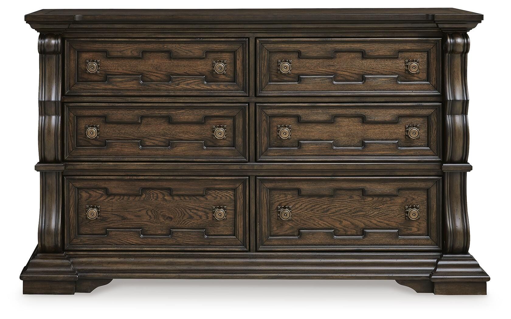 Maylee Queen Upholstered Panel Bed, Dresser and 2 Nightstands
