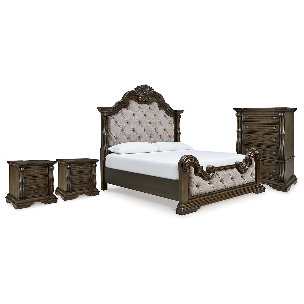 Maylee King Upholstered Panel Bed, Chest and 2 Nightstands Signature Design by Ashley® Uncategorized