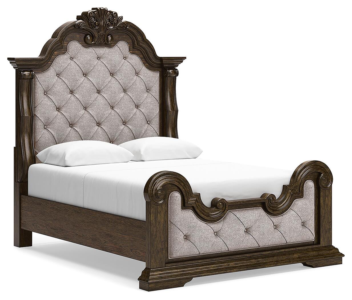 Maylee Queen Upholstered Panel Bed, Dresser and 2 Nightstands