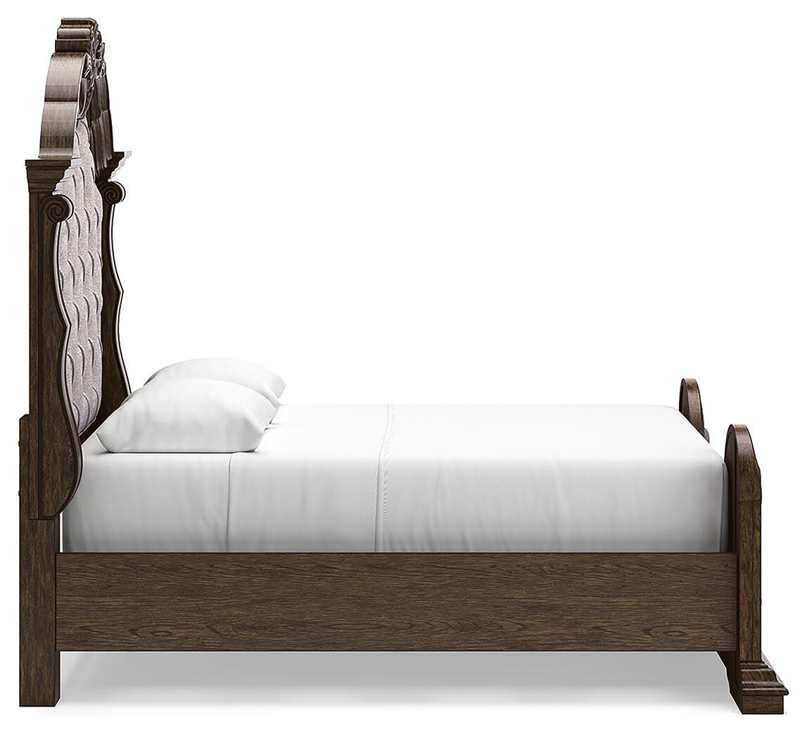 Maylee Queen Upholstered Panel Bed, Dresser and 2 Nightstands