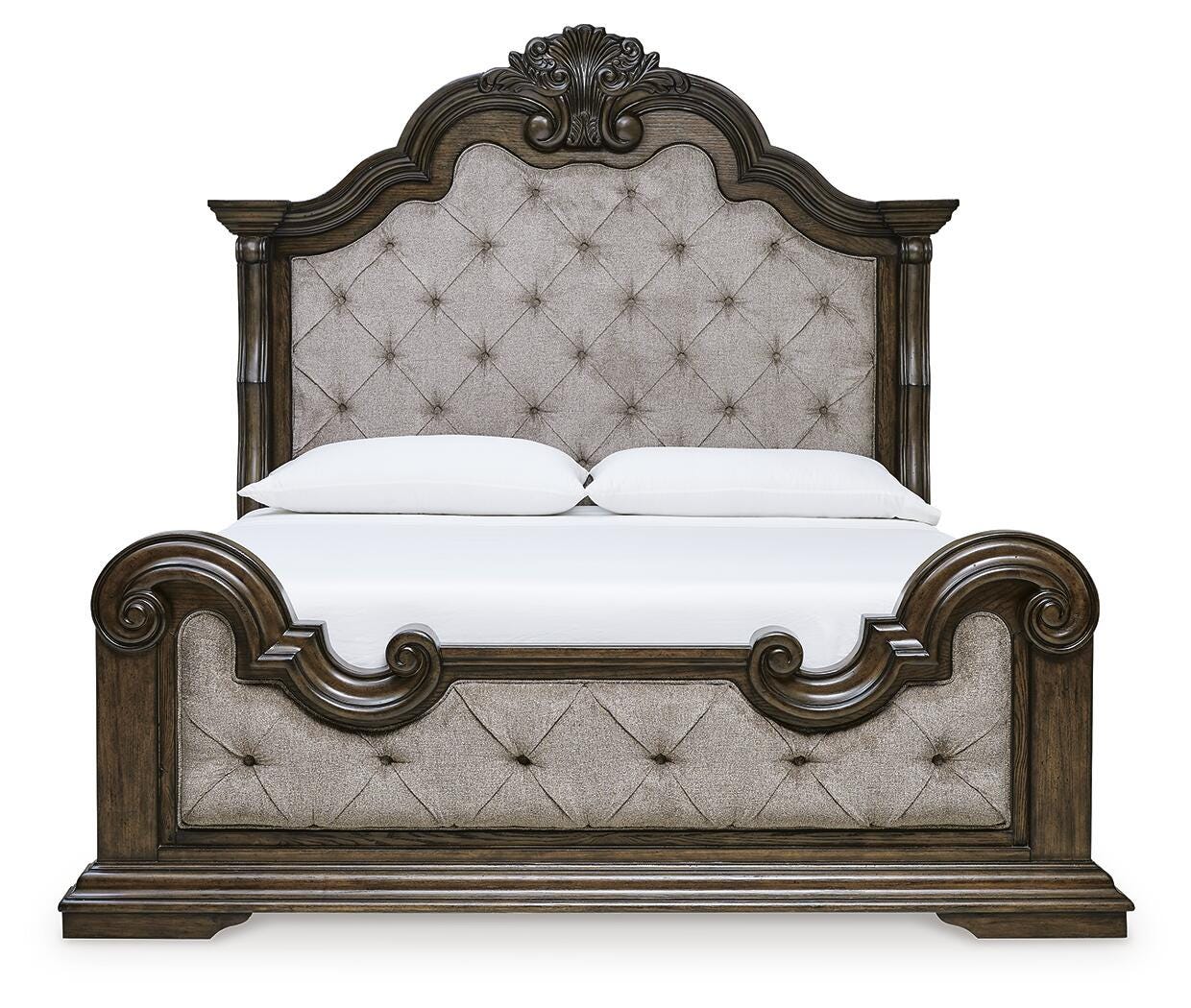 Maylee King Upholstered Panel Bed and Dresser