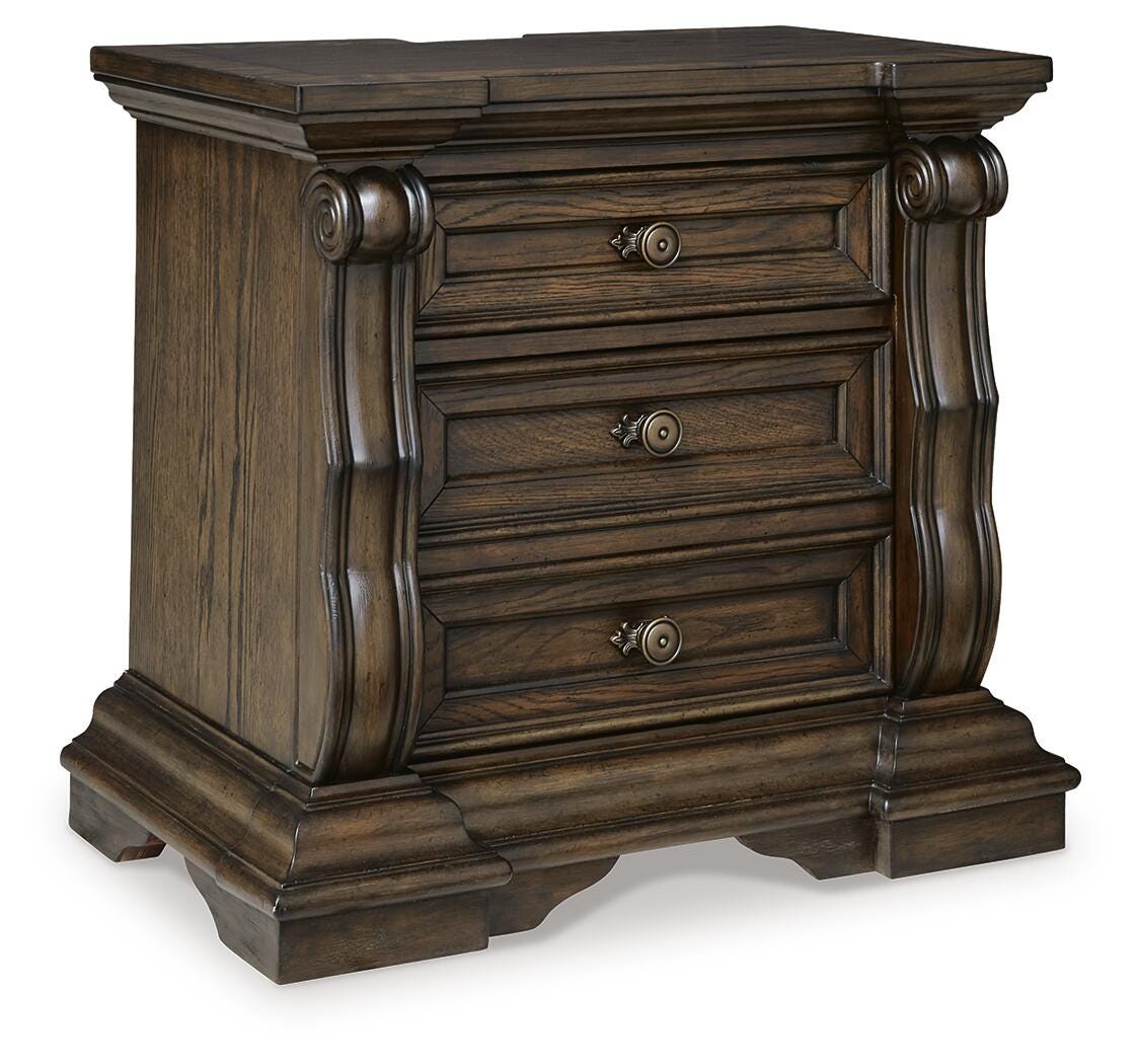 Maylee Queen Upholstered Panel Bed, Dresser and 2 Nightstands