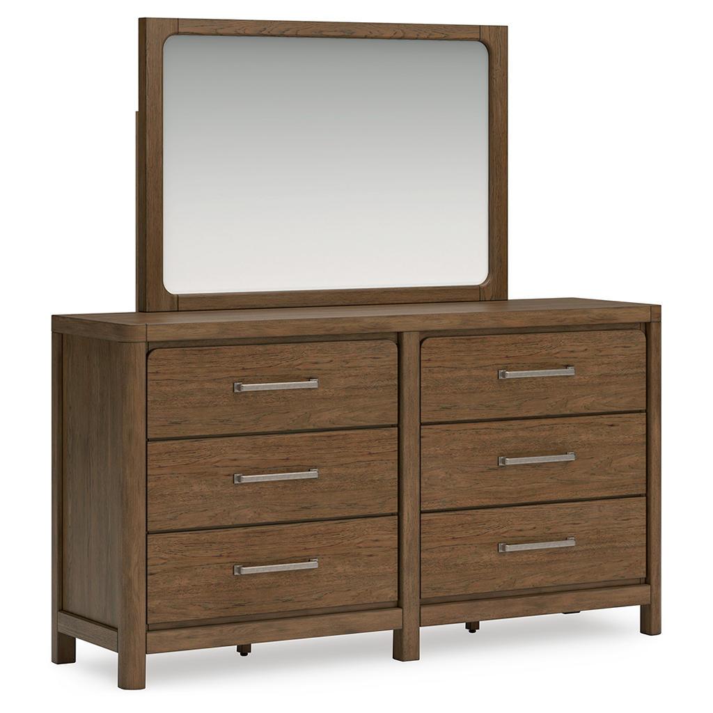 Cabalynn Dresser and Mirror Set (B1) — Glazed Hickory Signature Design by Ashley® Bedroom