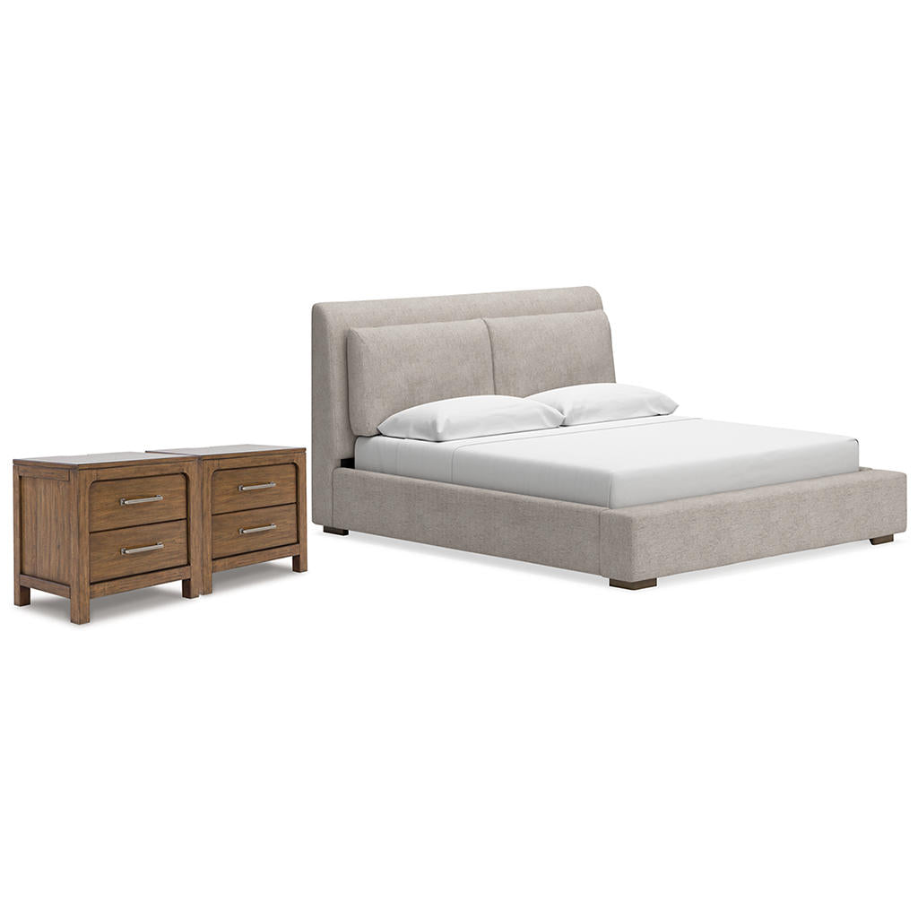 Cabalynn King Upholstered Bed and 2 Nightstands Signature Design by Ashley® Uncategorized