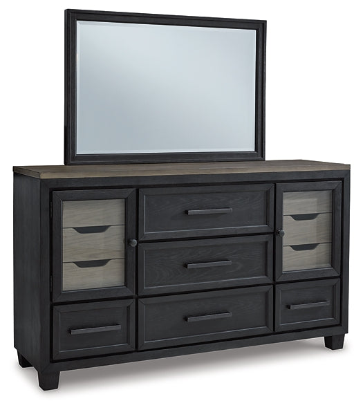 Foyland Queen Storage Bed, Dresser, Mirror and Nightstand