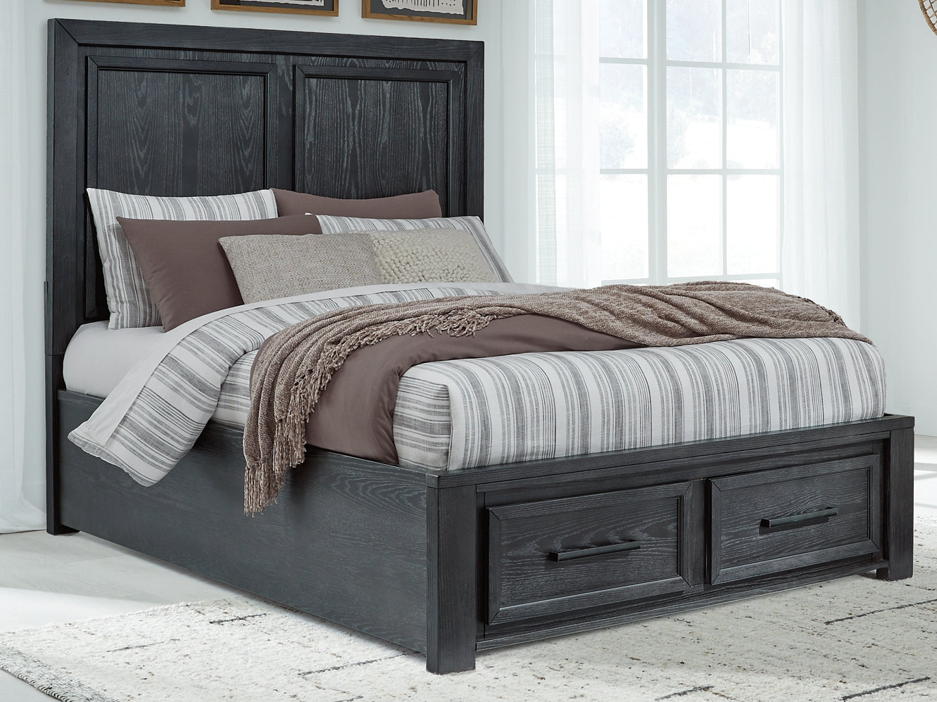 Foyland Queen Storage Bed, Dresser, Mirror and Nightstand