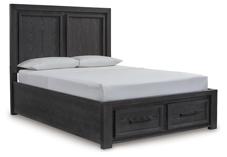 Foyland Queen Storage Bed, Dresser, Mirror and Nightstand