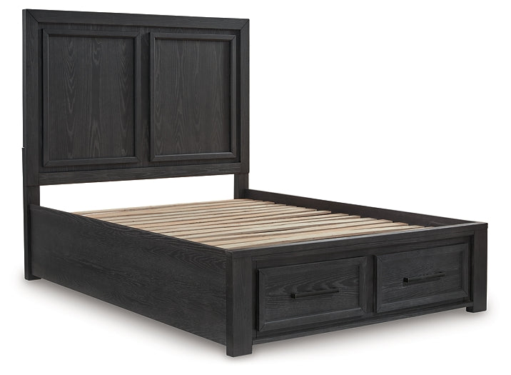 Foyland Queen Storage Bed, Dresser, Mirror and Nightstand