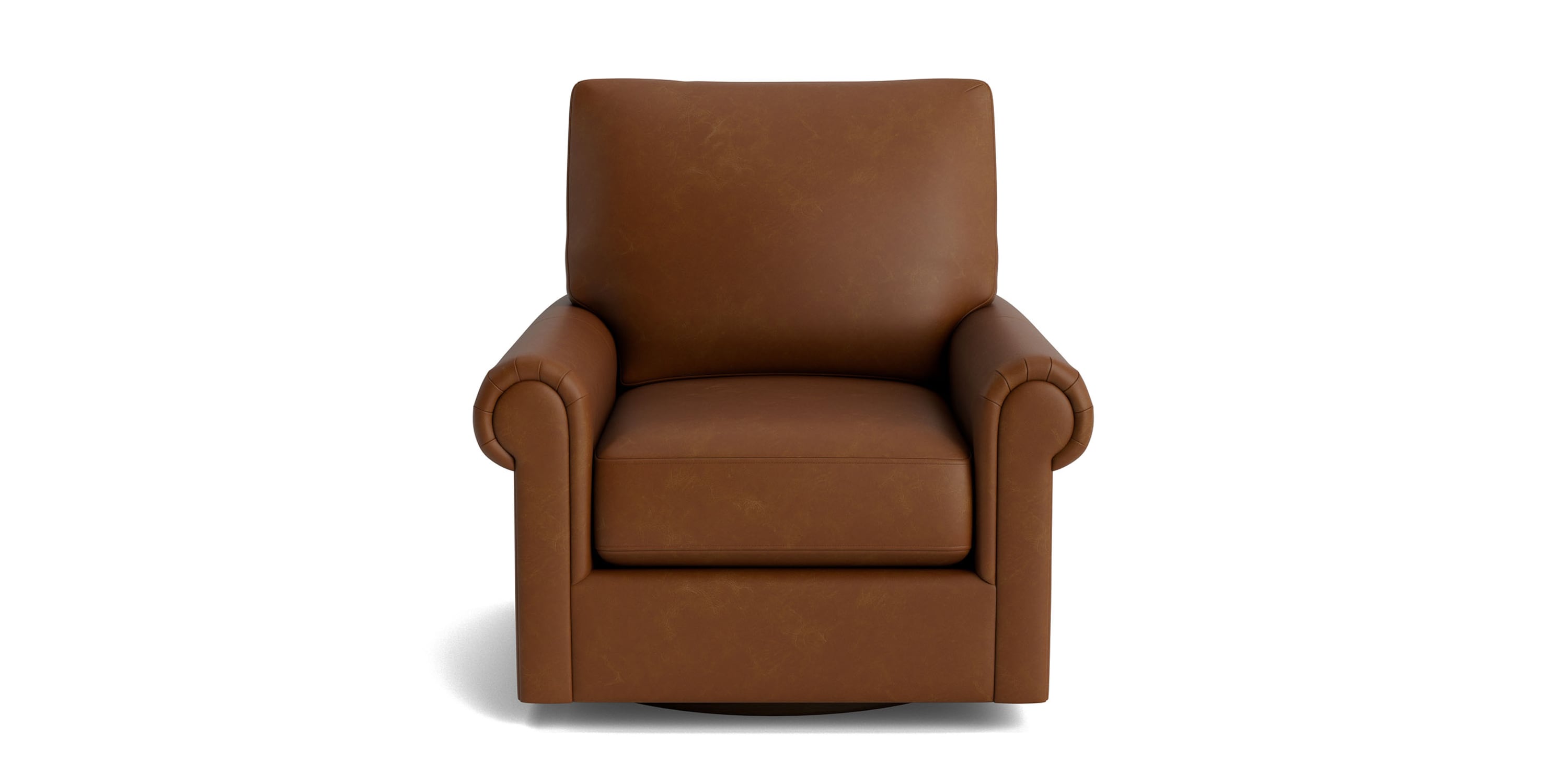 True Custom® Leather Panel Arm Swivel Chair Bassett