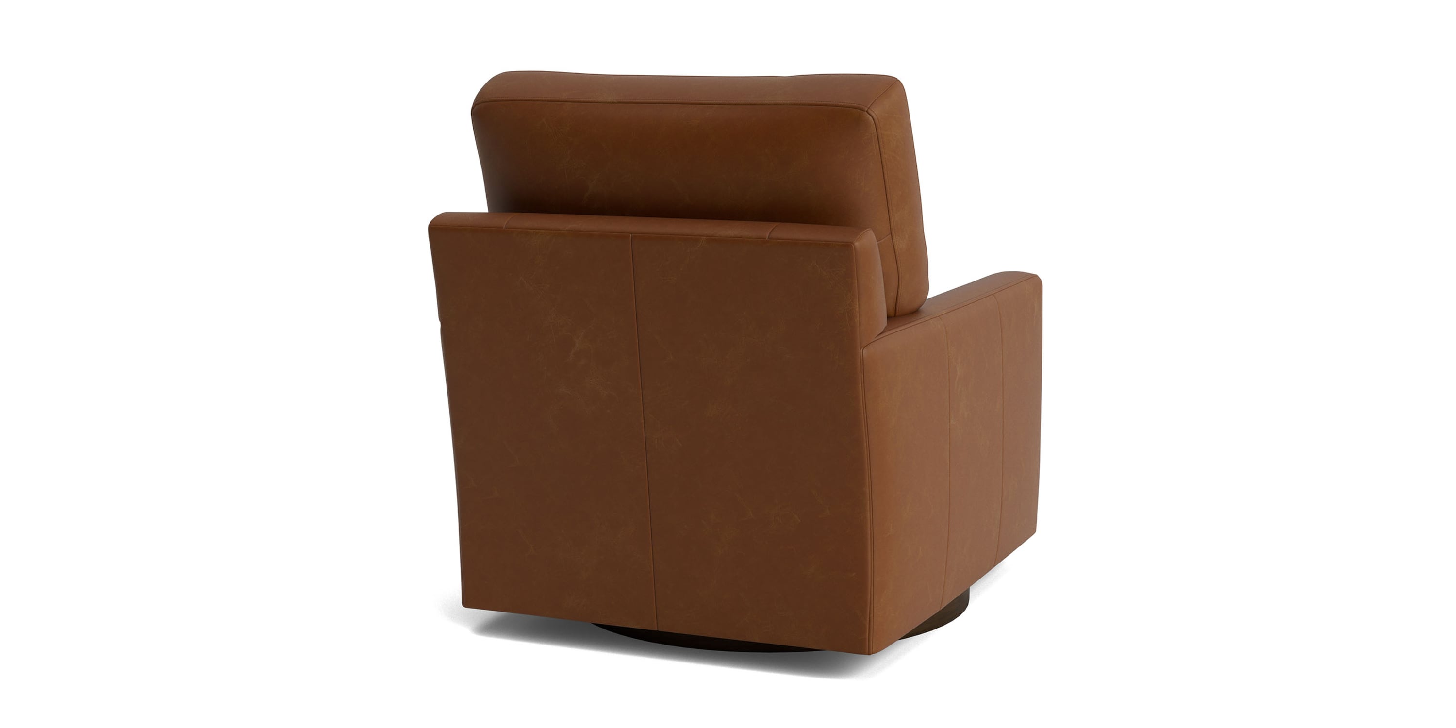 True Custom® Leather Track Arm Swivel Chair Bassett