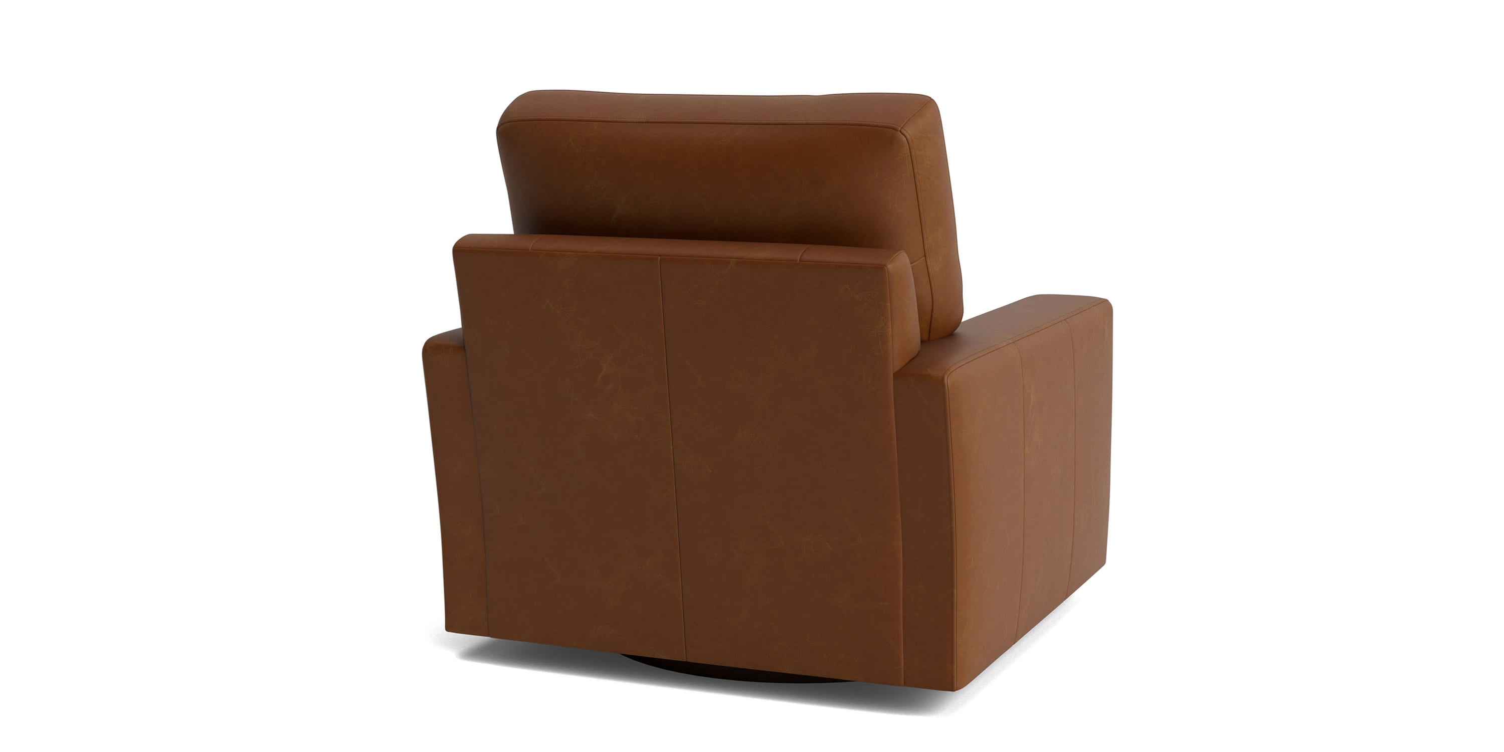 True Custom® Leather Large Track Arm Swivel Chair Bassett