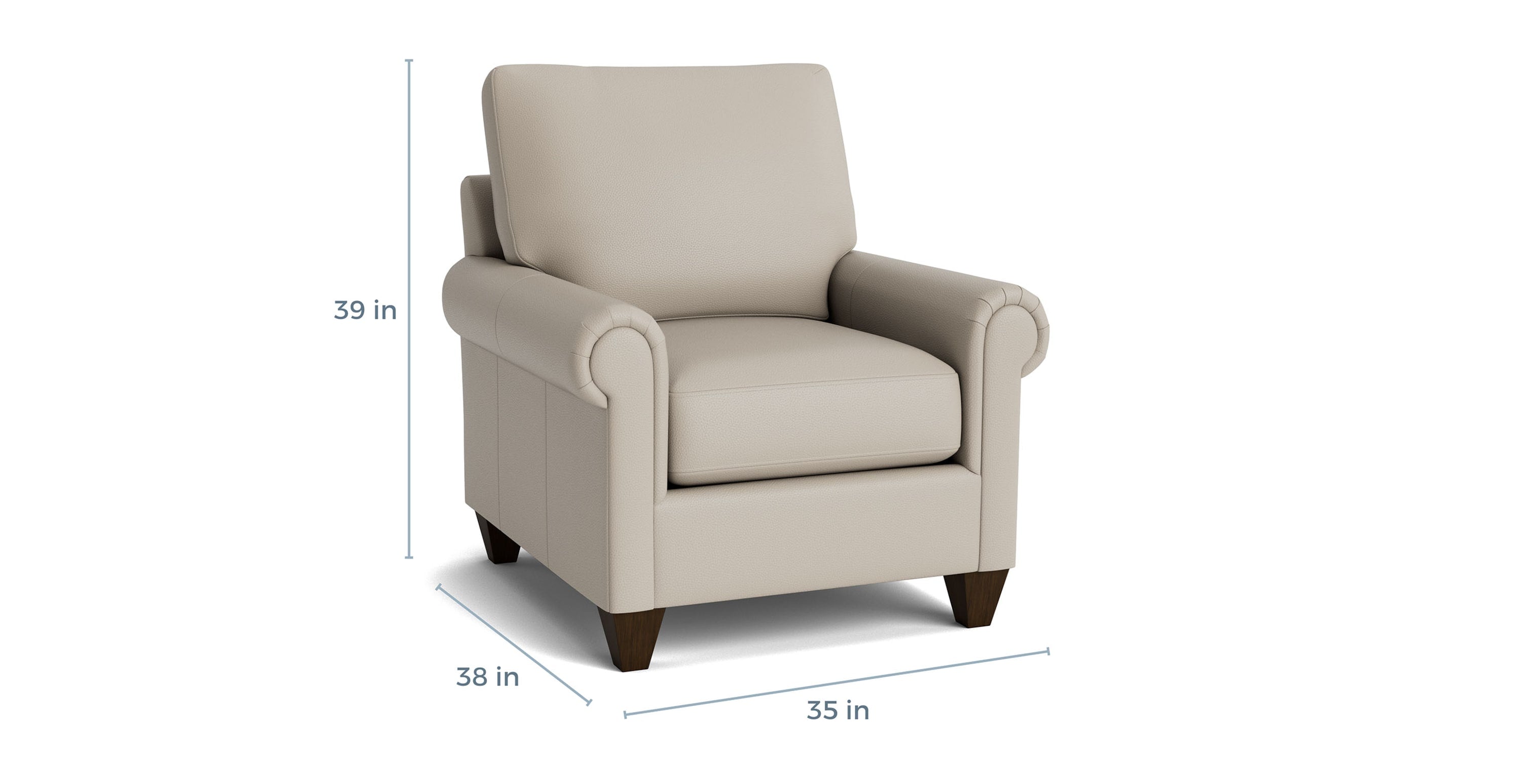 True Custom® Leather Panel Arm Accent Chair Bassett