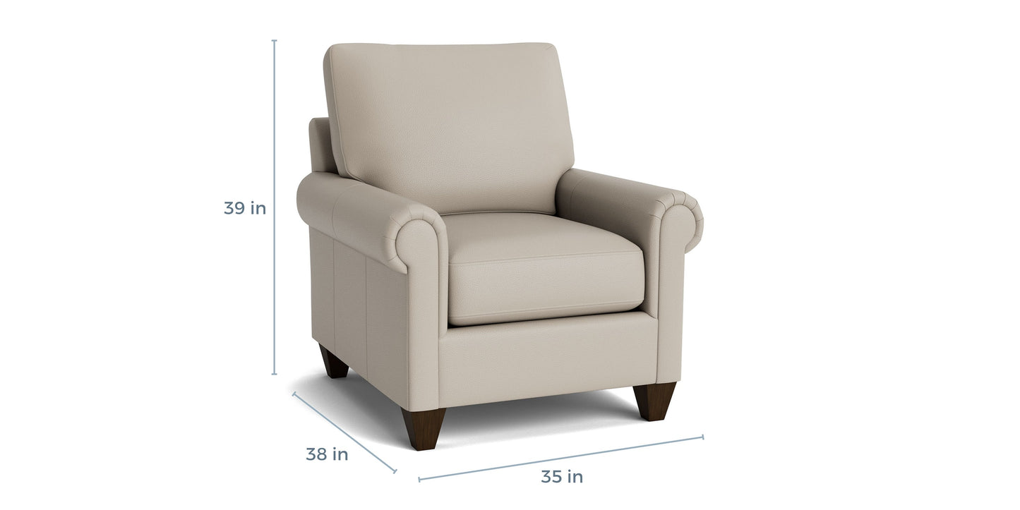 True Custom® Leather Panel Arm Accent Chair Bassett