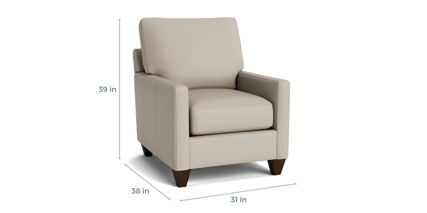 True Custom® Leather Track Arm Accent Chair Bassett