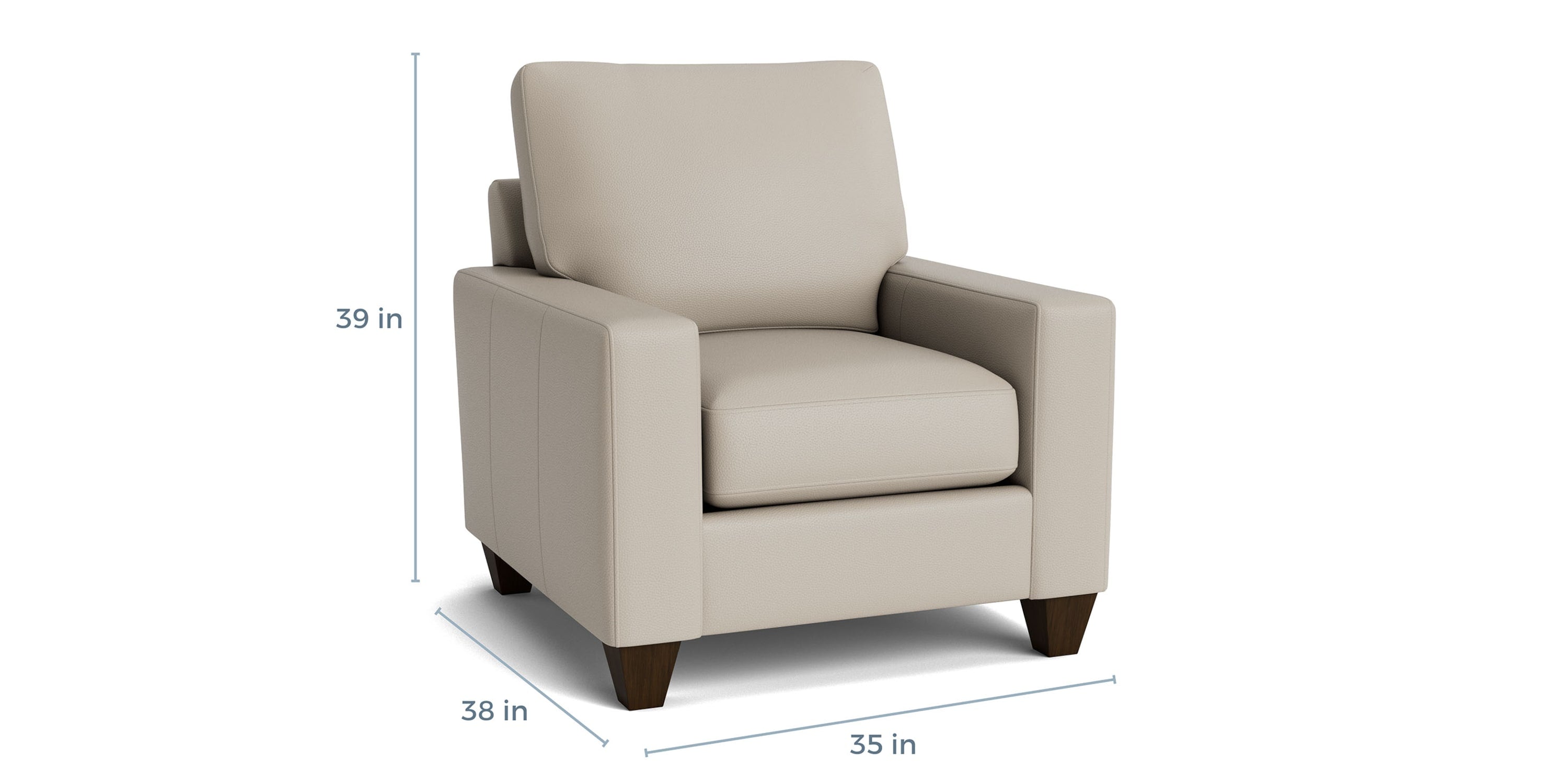 True Custom® Leather Large Track Arm Accent Chair Bassett